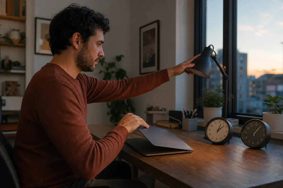 A remote worker setting clear working hours across time zones