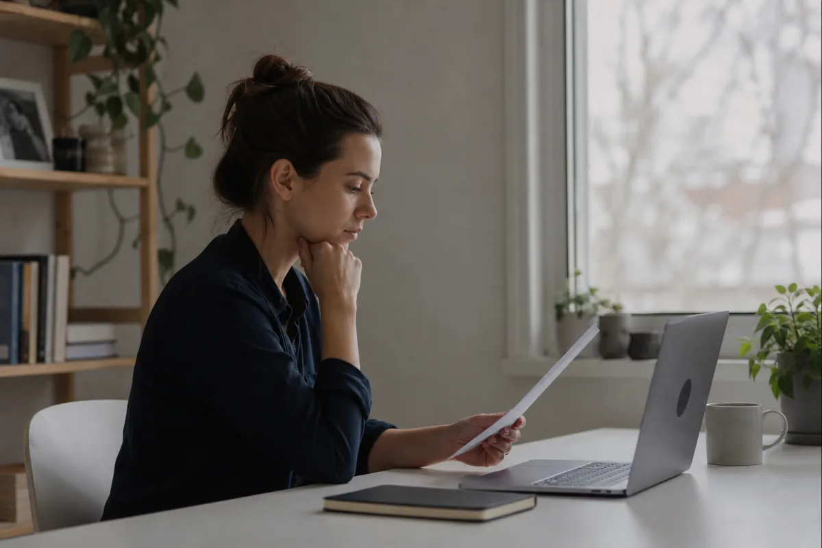 A remote employee preparing a professional resignation conversation